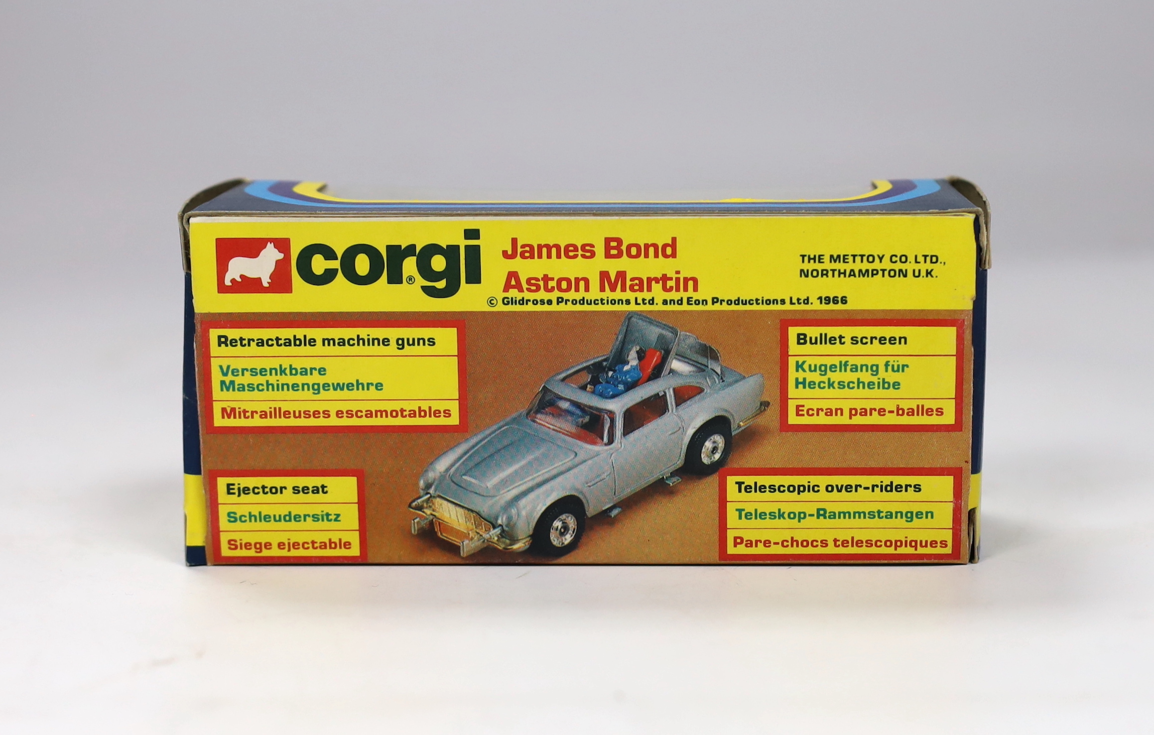 A boxed Corgi (270) James Bond Aston Martin, a 1970s issue in striped window box
